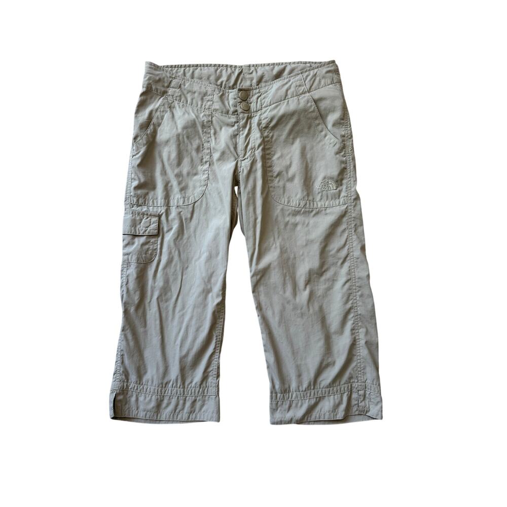 The North Face Women's Capri Cargo Pants Nylon Lightweight Khaki Beige Size 6